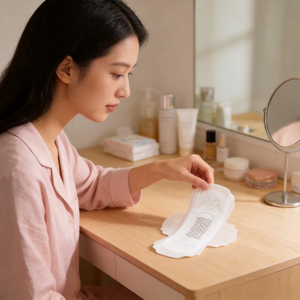 Venta caliente suave de algodón seco de absorbencia Super rápido durante la noche Sleaping mujer toalla sanitaria desechable almohadilla sanitaria atención Femine barata fabricante OEM