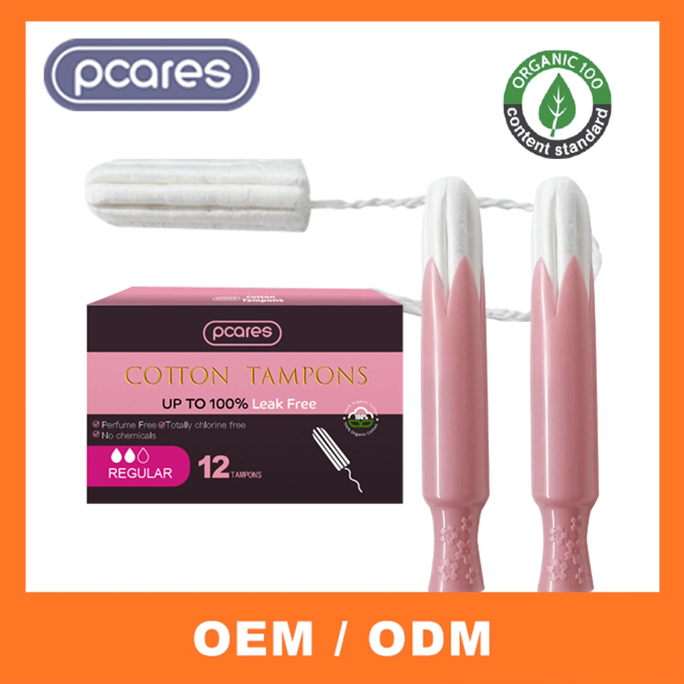 Tampones femeninos a prueba de fugas de viscosa suaves y cómodos