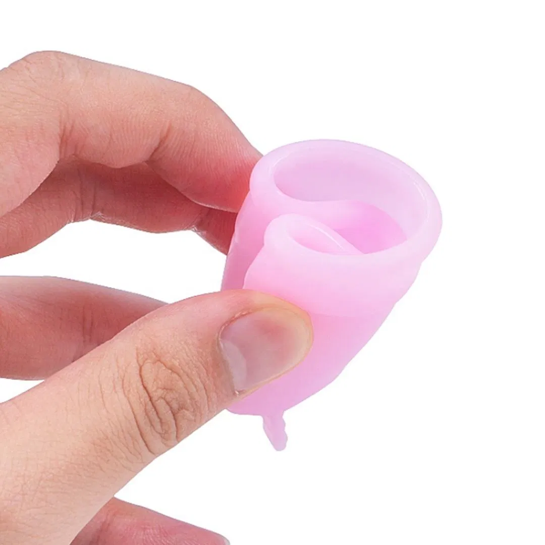 Copa menstrual de silicona plegable y colapsable para mayor comodidad