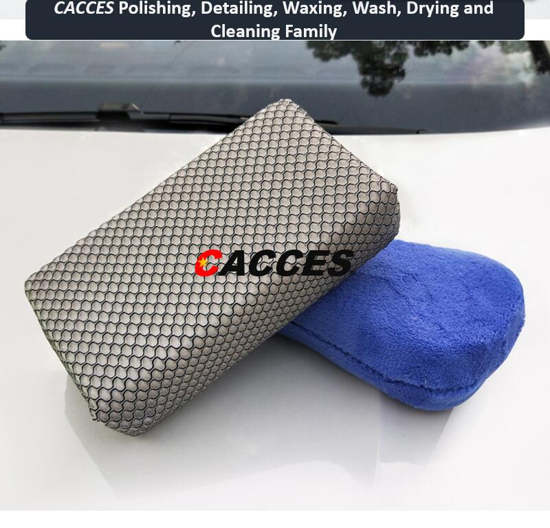 Kit de limpieza para cuidado del automóvil Cacces, almohadilla aplicadora de microfibra, esponja de lavado, mitón de microfibra, paño para automóvil, almohadilla para pulir, aplicador de cera, almohadilla de espuma C101cws