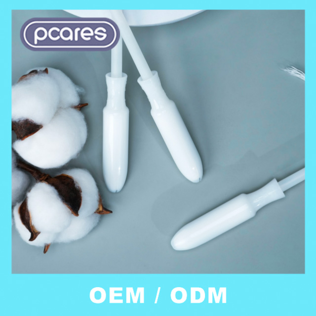 Tampon de algodón orgánico con aplicador al por mayor, tampones Finger Cachet para bebés, para pañales