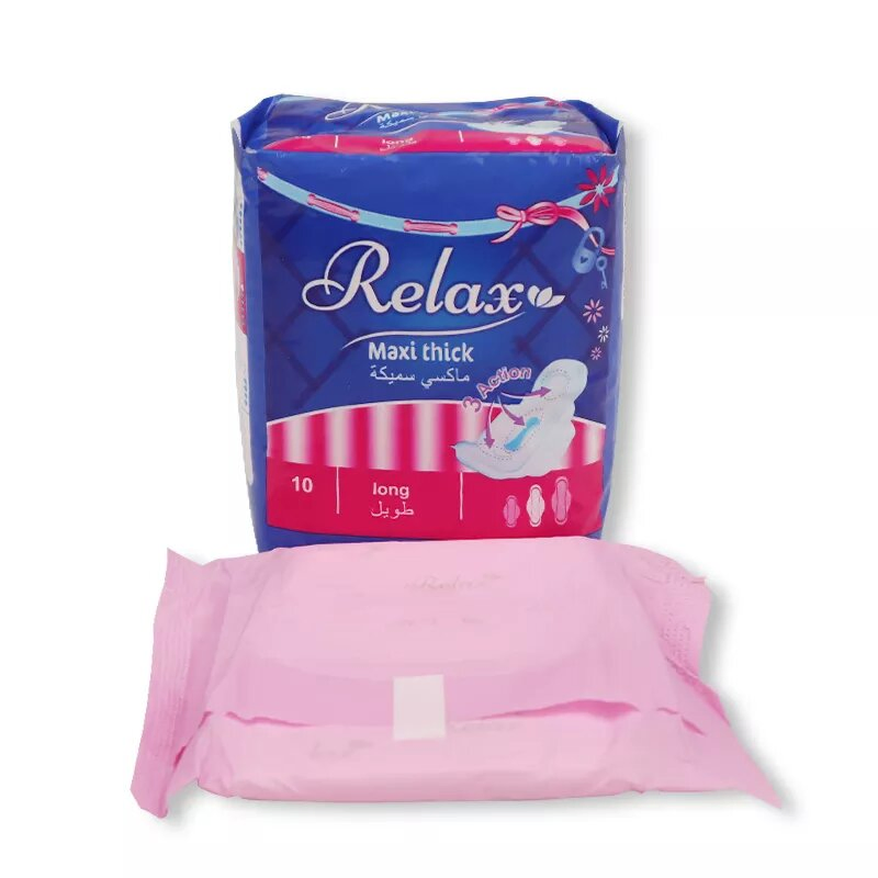 Muestra gratuita de compresas sanitarias para mujeres de algodón orgánico con aniones