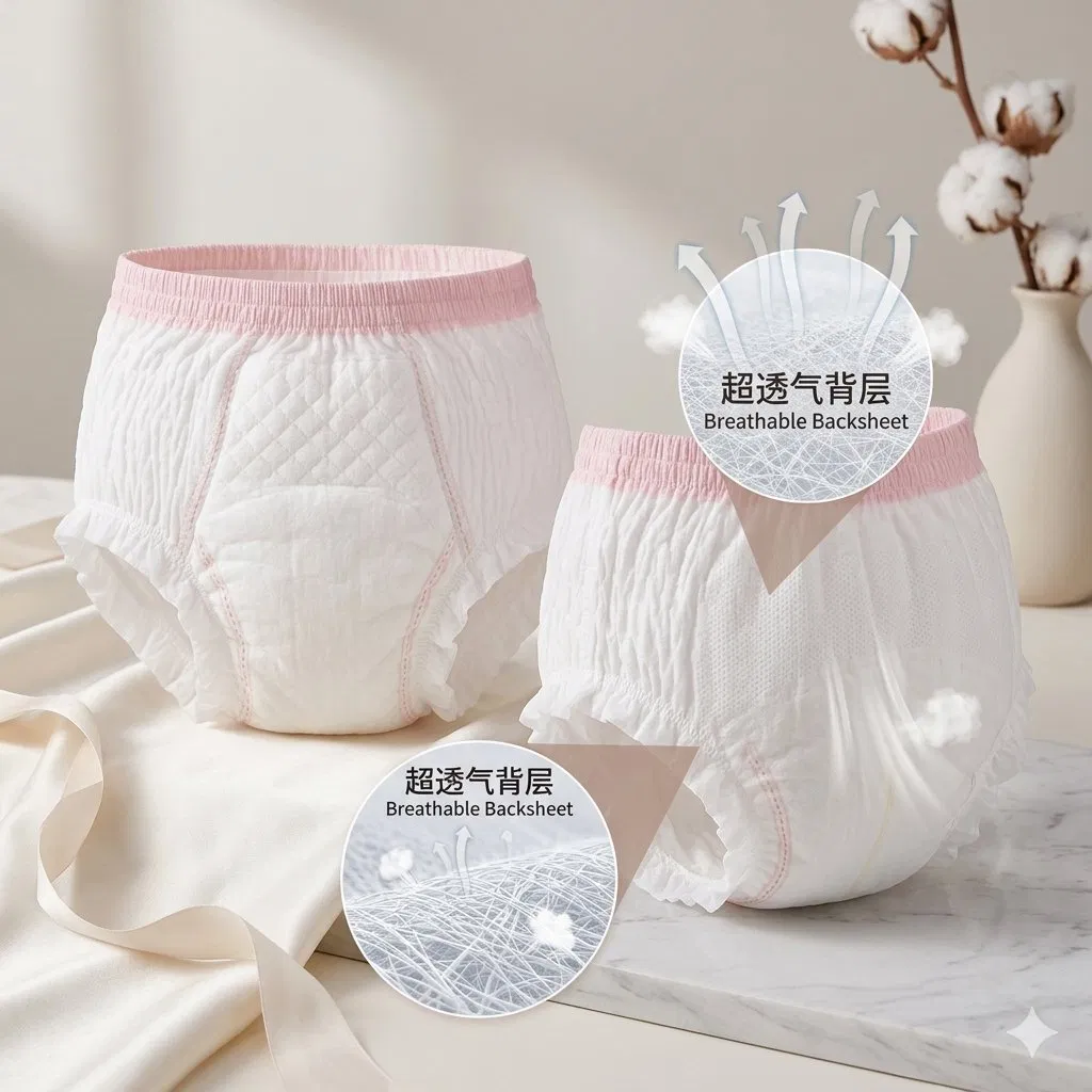 Ropa interior menstrual desechable posparto suave, super absorbente, a prueba de fugas, OEM, etiqueta privada, China