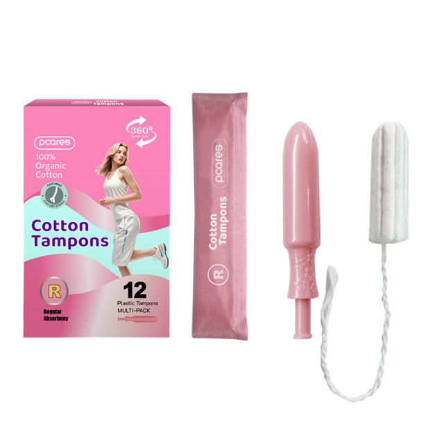Toalla sanitaria desechable de algodón orgánico suave personalizada y privada de la FDA con aplicador