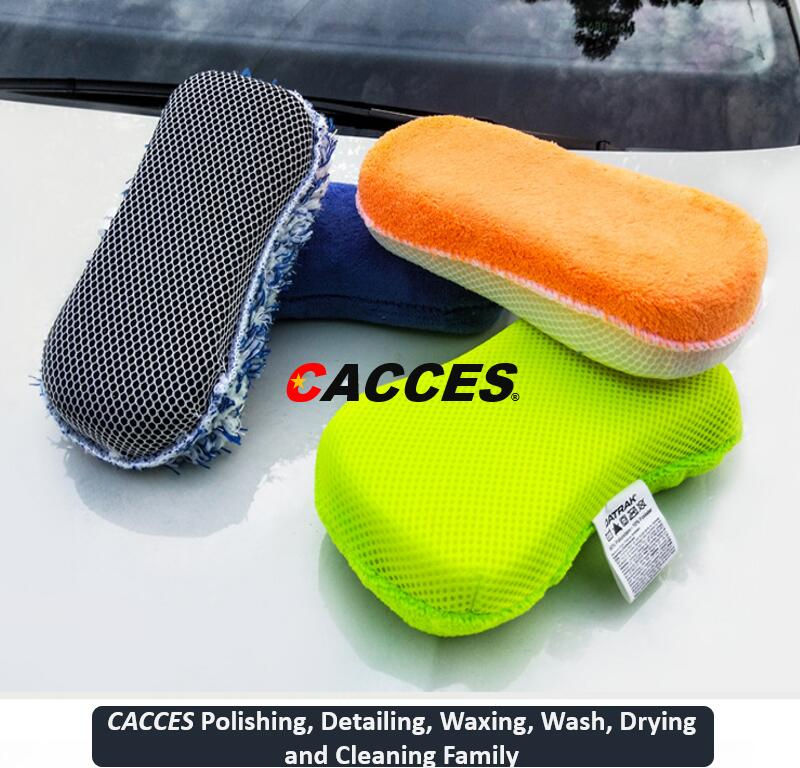 Kit de limpieza para cuidado del automóvil Cacces, almohadilla aplicadora de microfibra, esponja de lavado, mitón de microfibra, paño para automóvil, almohadilla para pulir, aplicador de cera, almohadilla de espuma C101cws