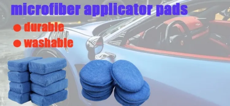 Almohadillas de aplicador de cera de microfibra redondas premium para limpieza y detallado de automóviles