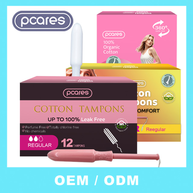 Tampon de algodón orgánico con aplicador al por mayor, tampones Finger Cachet para bebés, para pañales