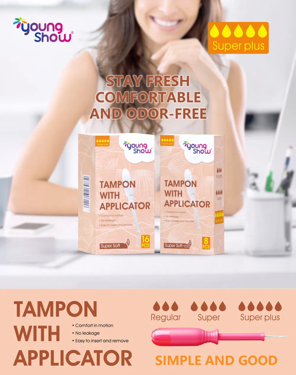 Super Bulk Tampons Biodegradables de Algodón Orgánico con Aplicador