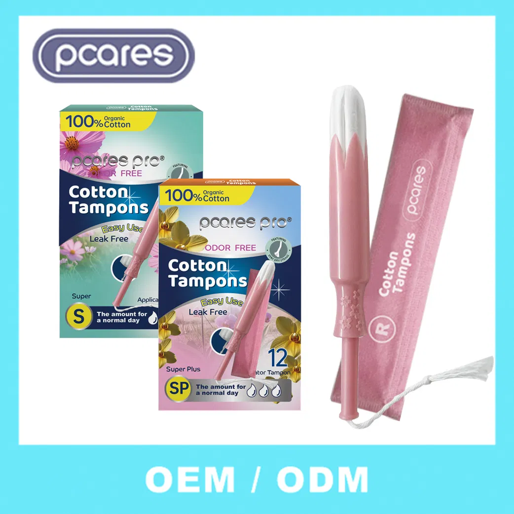 Tampones de alta calidad, super absorbentes, viscosa 100% algodón orgánico, tampones de mejor calidad con aplicador