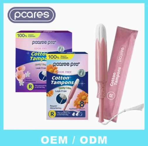 OEM ODM Tampones Super Absorbentes 100% Tampones de Algodón Orgánico 100% Viscosa de Alta Calidad de Absorbencia