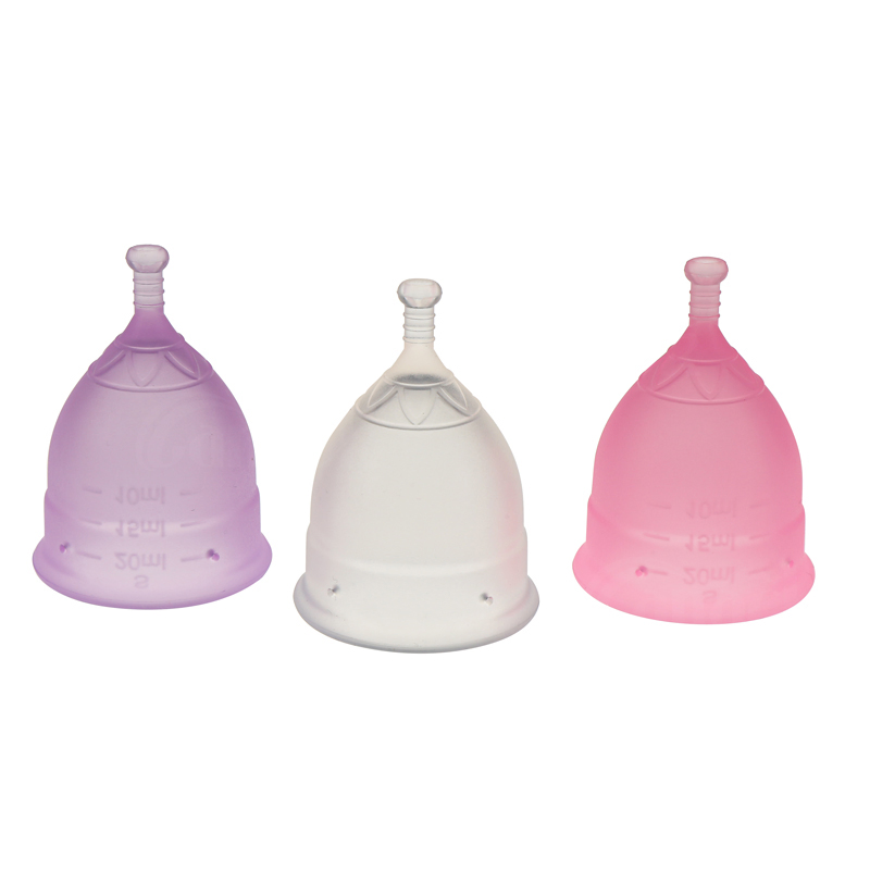 Copa menstrual de silicona médica transparente