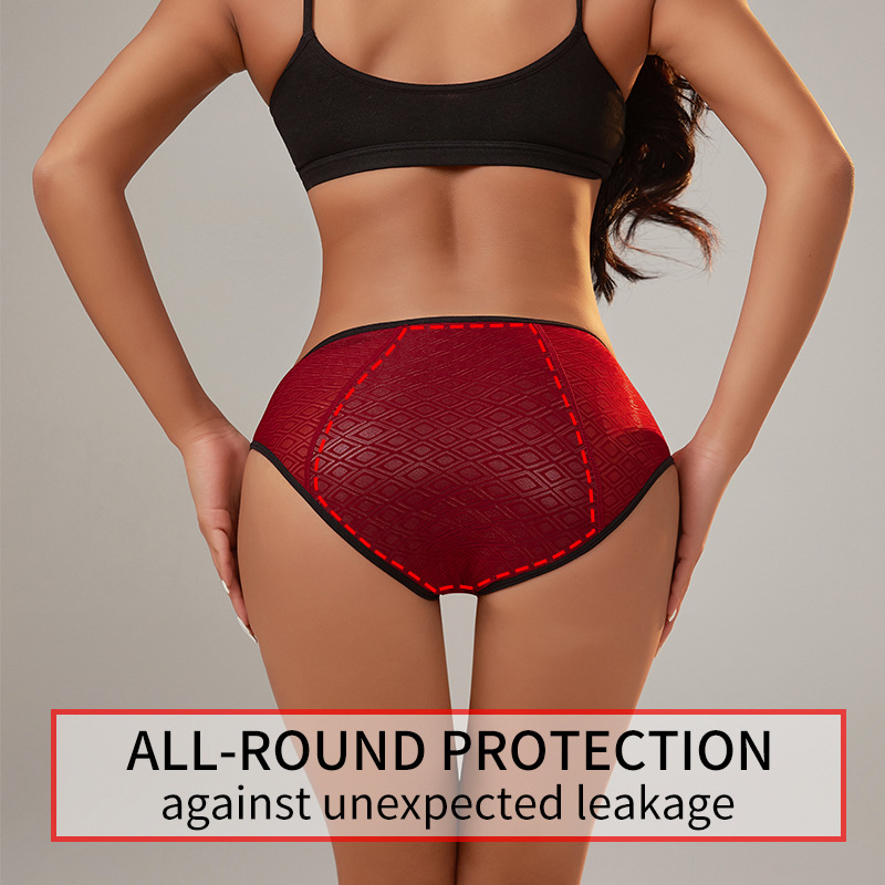 Ropa interior menstrual de gran tamaño para mujeres, a la altura de la cintura
