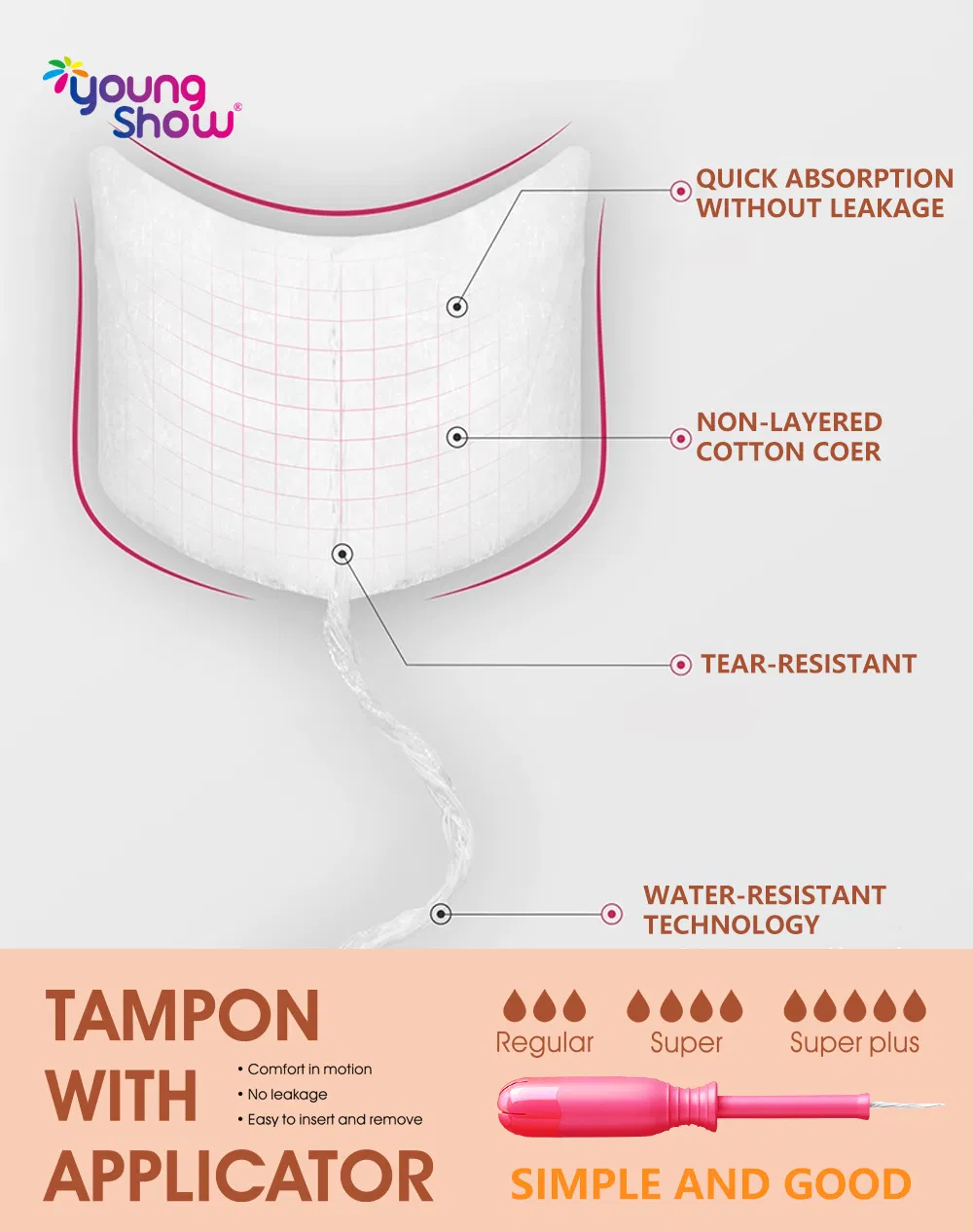Super Bulk Tampons Biodegradables de Algodón Orgánico con Aplicador