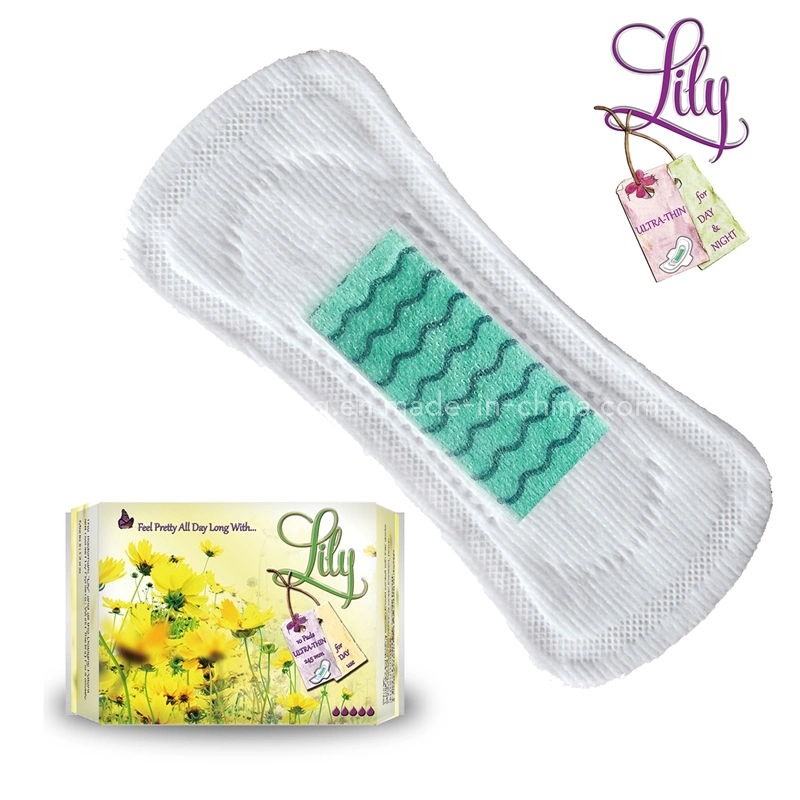 Higiene Femenina OEM Toalla Sanitaria Orgánica Aniónica de Algodón Biodegradable Toalla Sanitaria/ Compresas Sanitarias