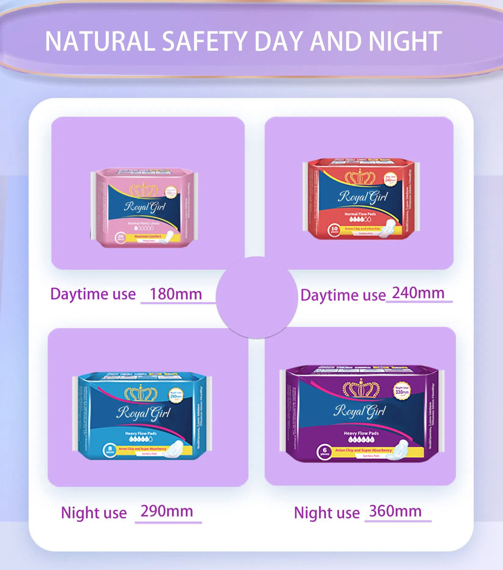 Protectores diarios de algodón orgánico de bambú biodegradable Care Best con aniones