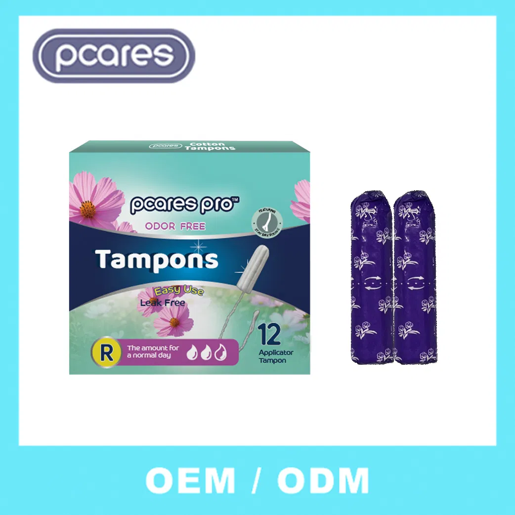 Tampones femeninos a prueba de fugas de viscosa transpirable de marca privada OEM premium