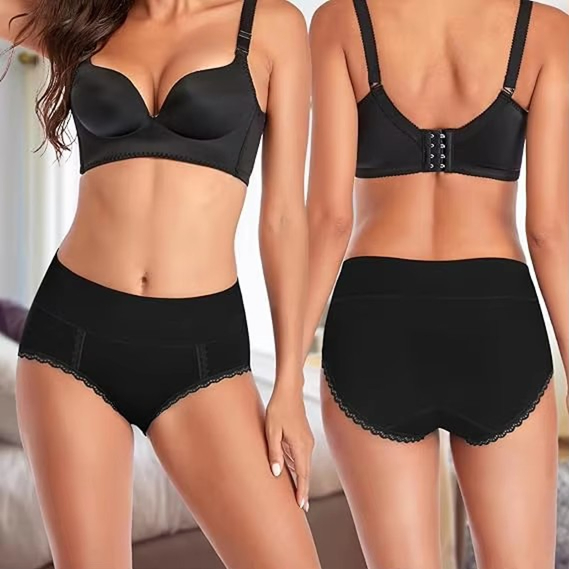Bragas de algodón para mujeres de cintura alta, transpirables y a prueba de fugas, ropa interior menstrual para adolescentes
