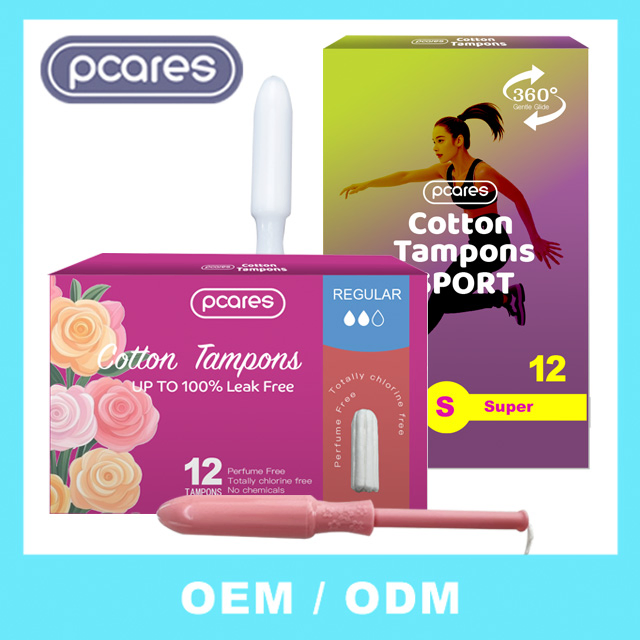 Tampones de cartón orgánico biodegradables, ecológicos, con punta redondeada suave, OEM ODM, con bolsa de PE