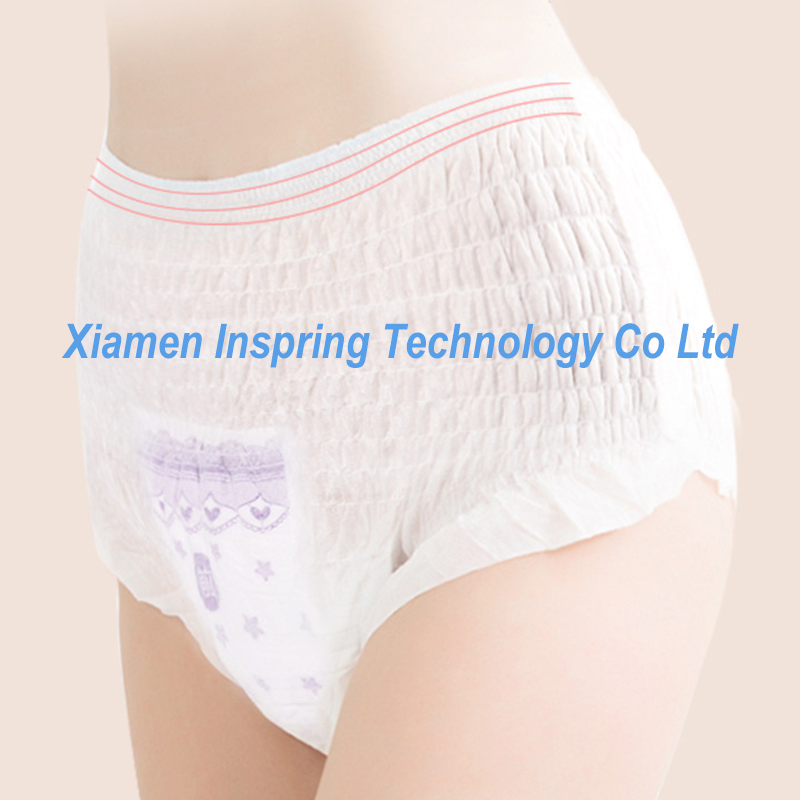 Pantalones sanitarios de algodón suave y transpirable para la menstruación de dama, almohadilla para la noche