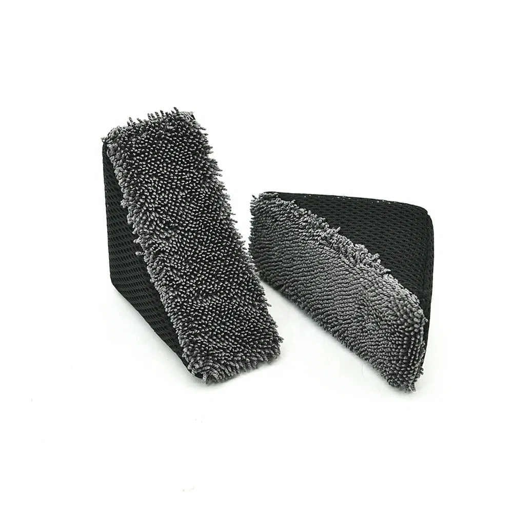 Esponjas de limpieza de microfibra para brillo de llantas, almohadilla aplicadora de microfibra para detallado de automóviles