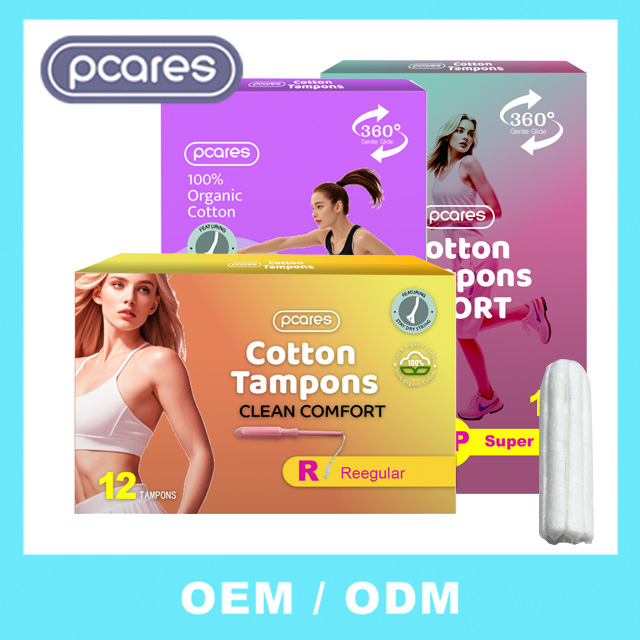 Tampones personalizados orgánicos con aplicadores de cartón ecológicos