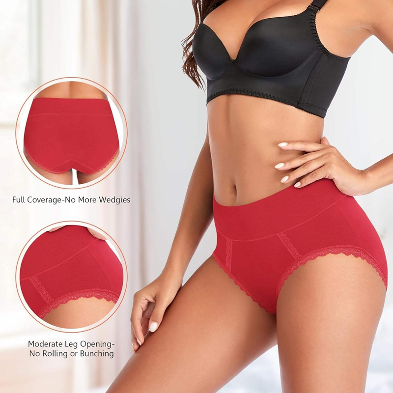 Bragas de algodón para mujeres de cintura alta, transpirables y a prueba de fugas, ropa interior menstrual para adolescentes
