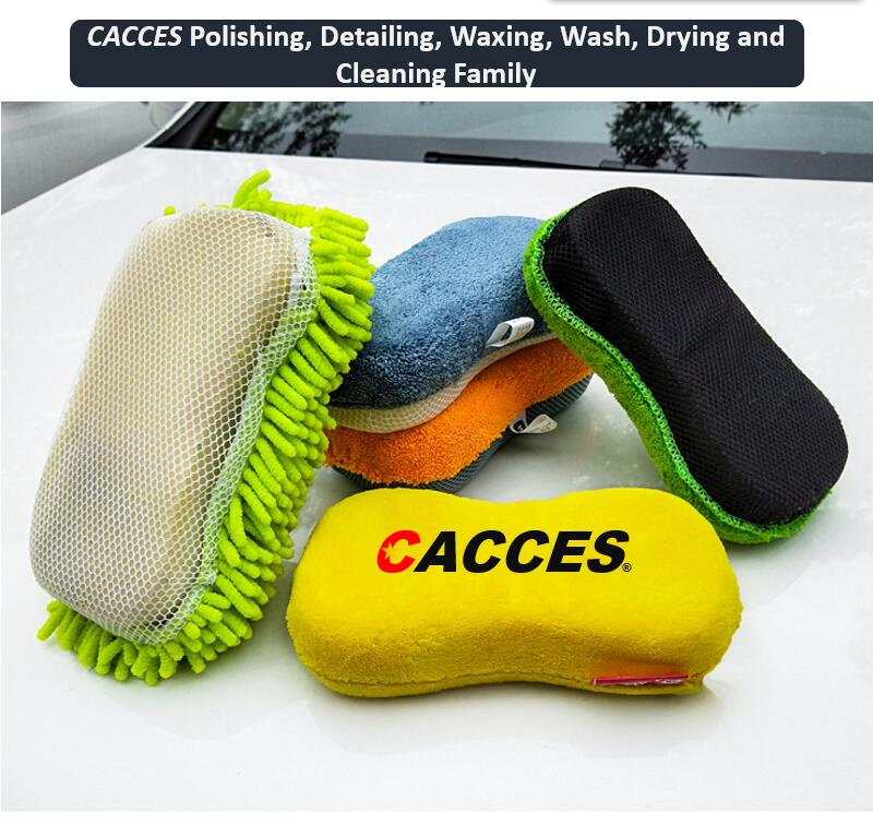 Kit de limpieza para cuidado del automóvil Cacces, almohadilla aplicadora de microfibra, esponja de lavado, mitón de microfibra, paño para automóvil, almohadilla para pulir, aplicador de cera, almohadilla de espuma C101cws