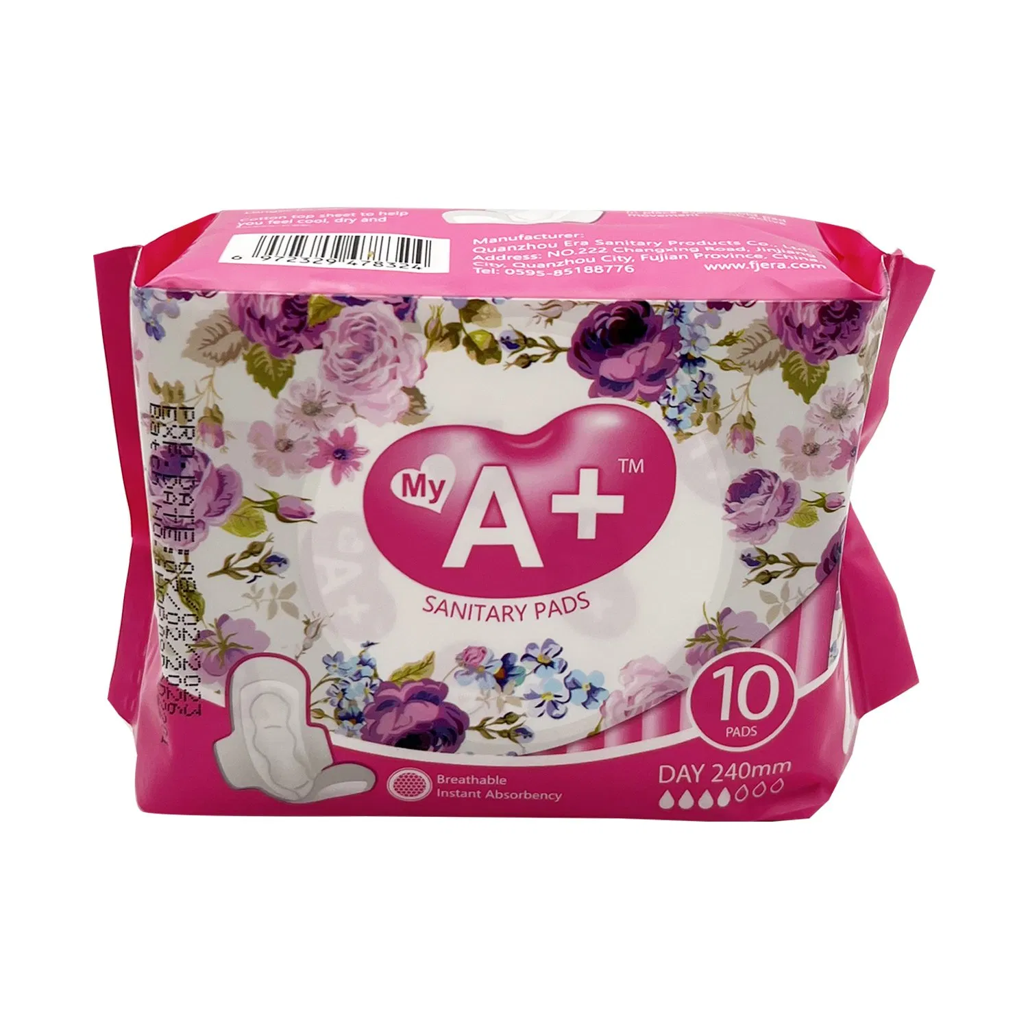 Compresas nocturnas con alas para mujeres, capacidad de absorción de toallas sanitarias femeninas