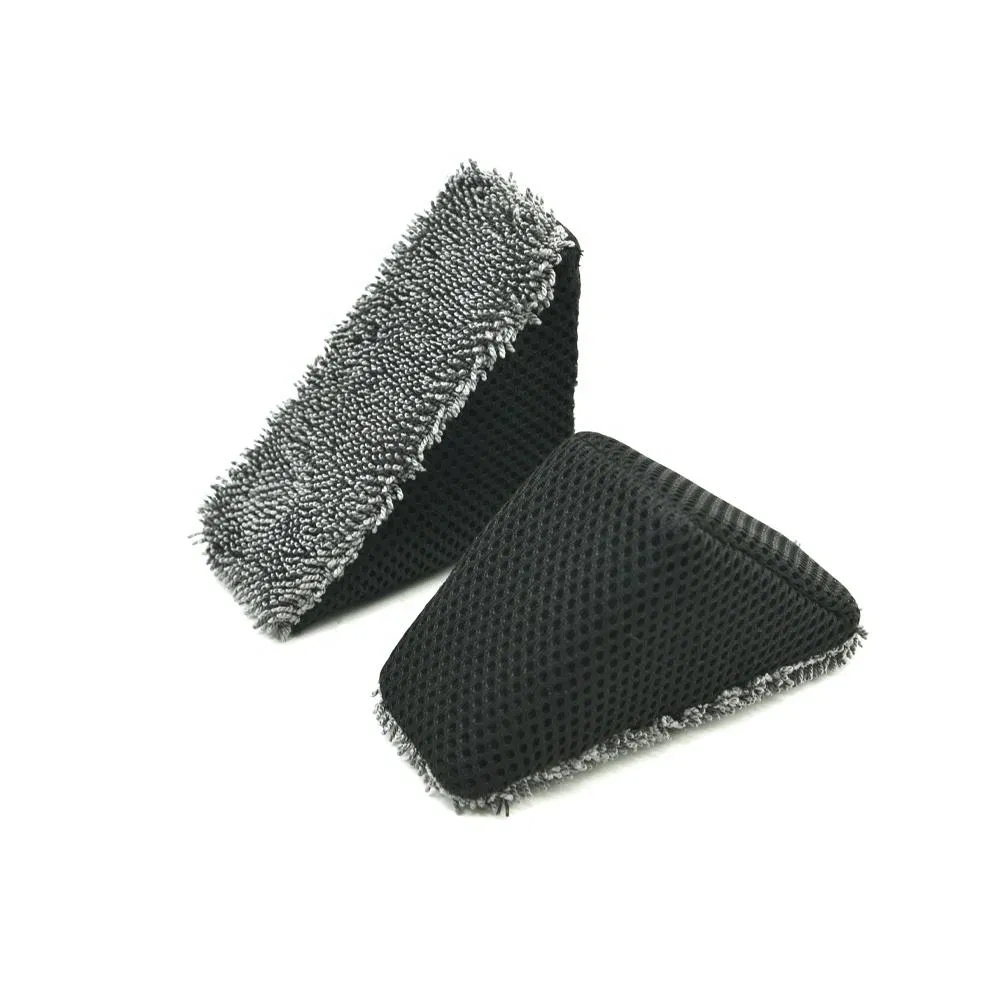 Esponjas de limpieza de microfibra para brillo de llantas, almohadilla aplicadora de microfibra para detallado de automóviles