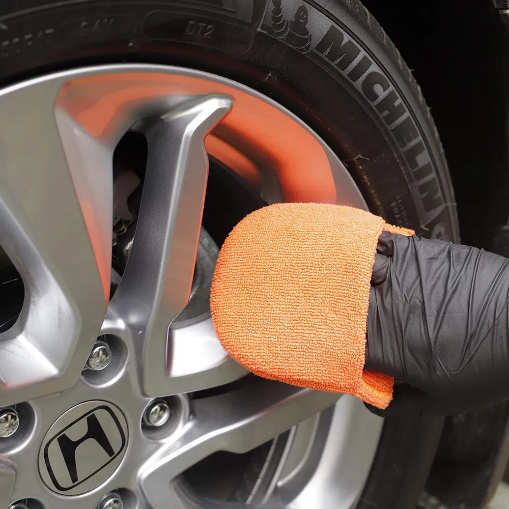 Mitón de Aplicación de Cera de Microfibra Esun PRO Sin Rayones para Detallado de Autos, Almohadilla de Aplicación de Espuma de Microfibra con Bolsillo para los Dedos
