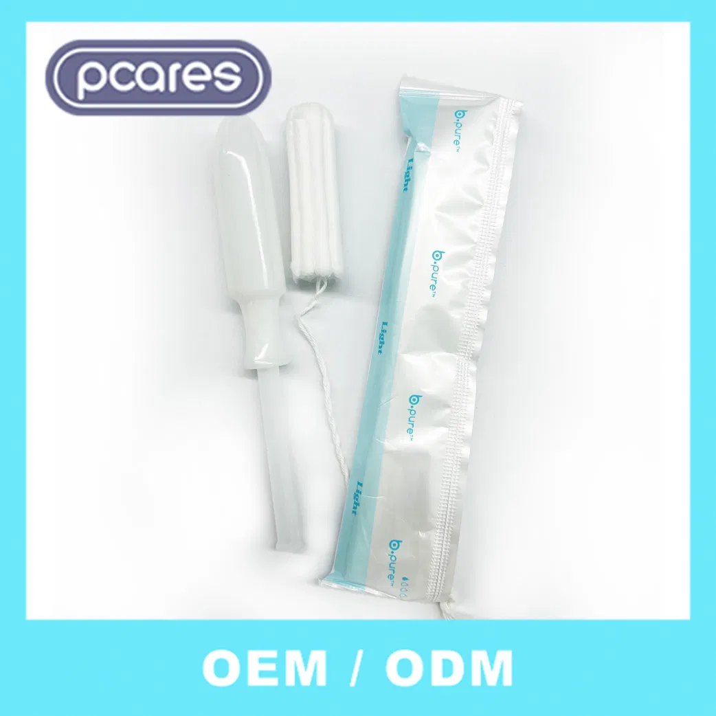 Tampon de algodón orgánico con aplicador al por mayor, tampones Finger Cachet para bebés, para pañales