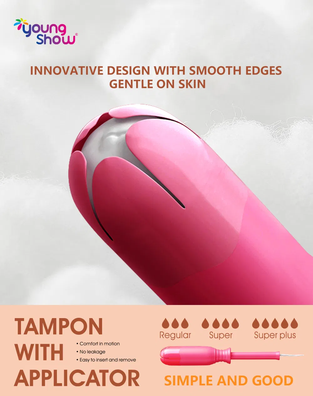 Super Bulk Tampons Biodegradables de Algodón Orgánico con Aplicador