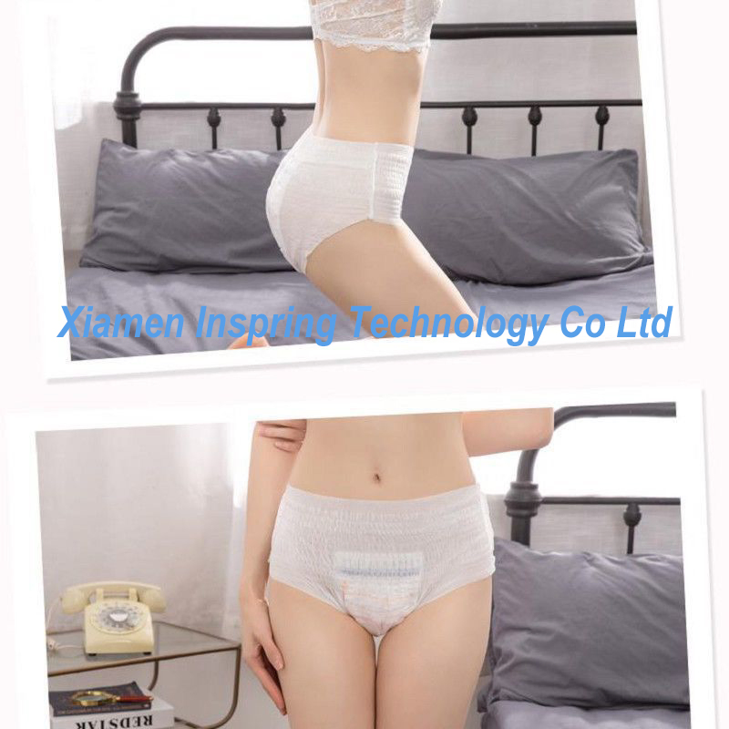 Pantalones sanitarios de algodón suave y transpirable para la menstruación de dama, almohadilla para la noche