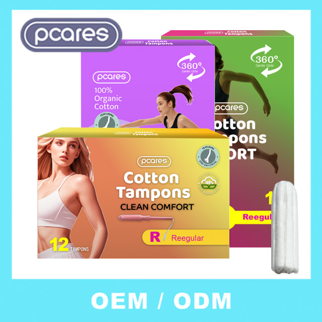 Tampones personalizados orgánicos con aplicadores de cartón ecológicos