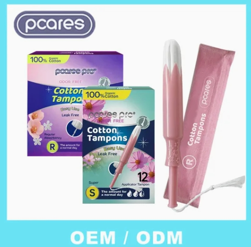OEM ODM Tampones Super Absorbentes 100% Tampones de Algodón Orgánico 100% Viscosa de Alta Calidad de Absorbencia