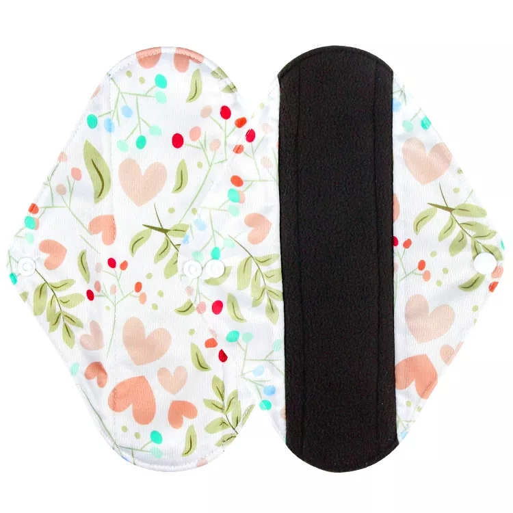 Compresas menstruales reutilizables de material natural, almohadillas de algodón orgánico, toallas sanitarias lavables