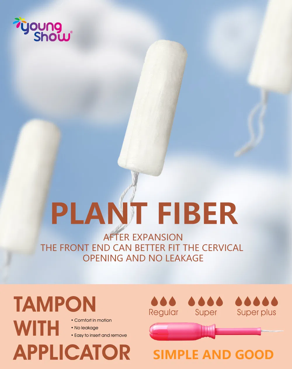 Super Bulk Tampons Biodegradables de Algodón Orgánico con Aplicador