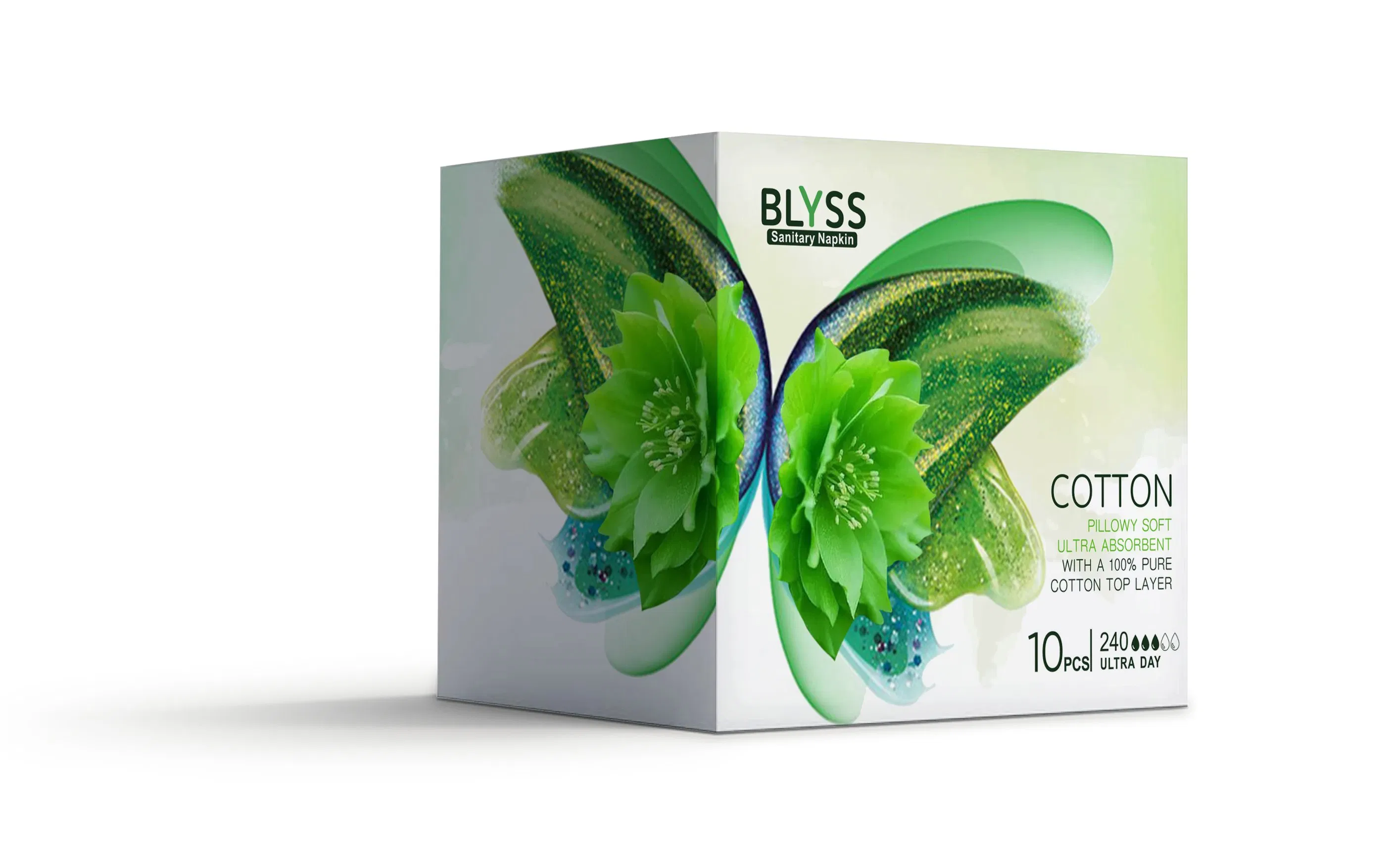 Compresas menstruales biodegradables desechables de algodón orgánico natural