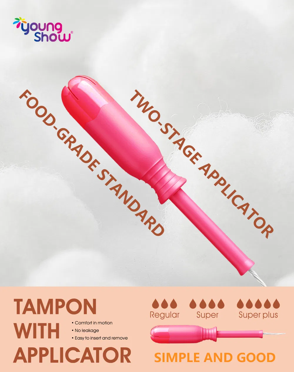 Super Bulk Tampons Biodegradables de Algodón Orgánico con Aplicador