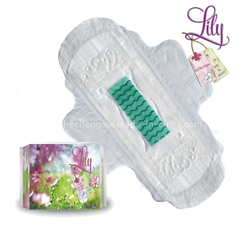 Higiene Femenina OEM Toalla Sanitaria Orgánica Aniónica de Algodón Biodegradable Toalla Sanitaria/ Compresas Sanitarias