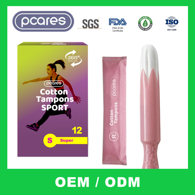 Tiempo para mí Tampones de algodón orgánico en lata de cáñamo para mujeres Venta al por mayor de tampones orgánicos