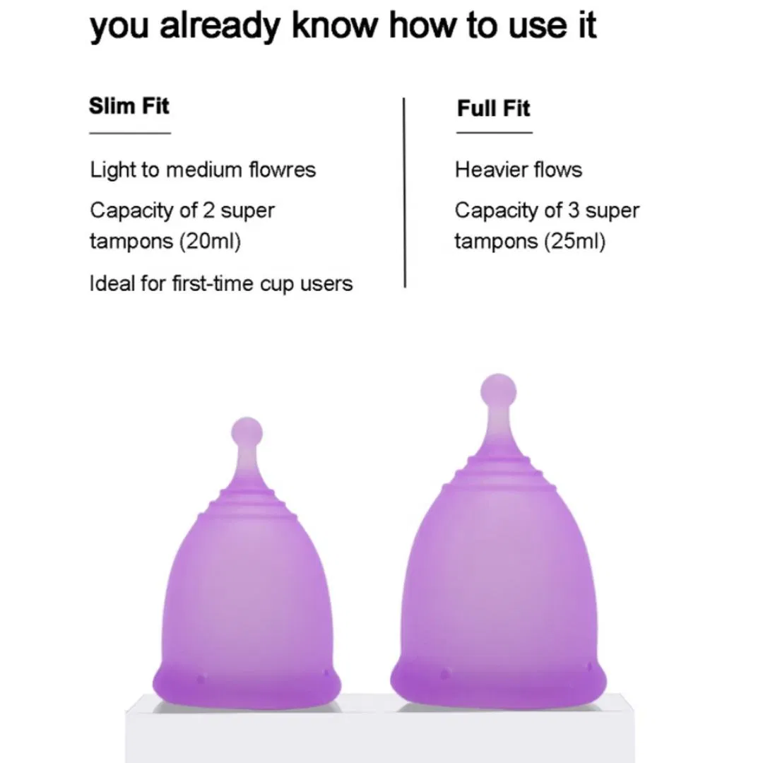 Copa menstrual de silicona plegable y colapsable para mayor comodidad