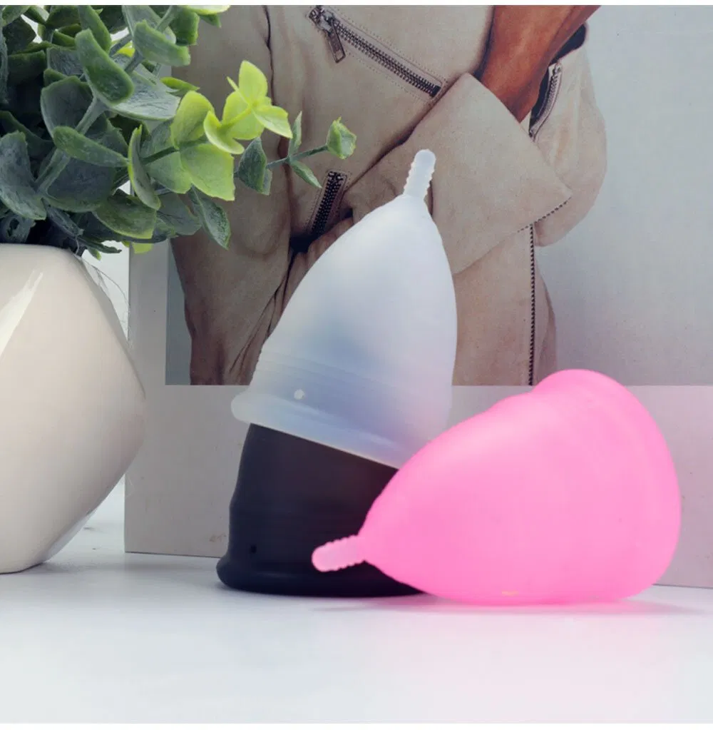Copa menstrual de silicona médica orgánica para flujo abundante, a prueba de fugas, cómoda y sanitaria