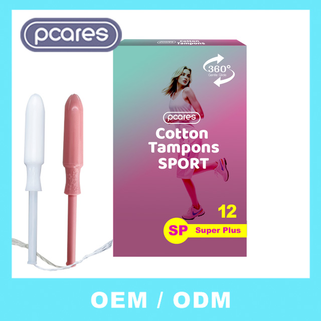 Toalla sanitaria desechable de algodón orgánico suave personalizada y privada de la FDA con aplicador