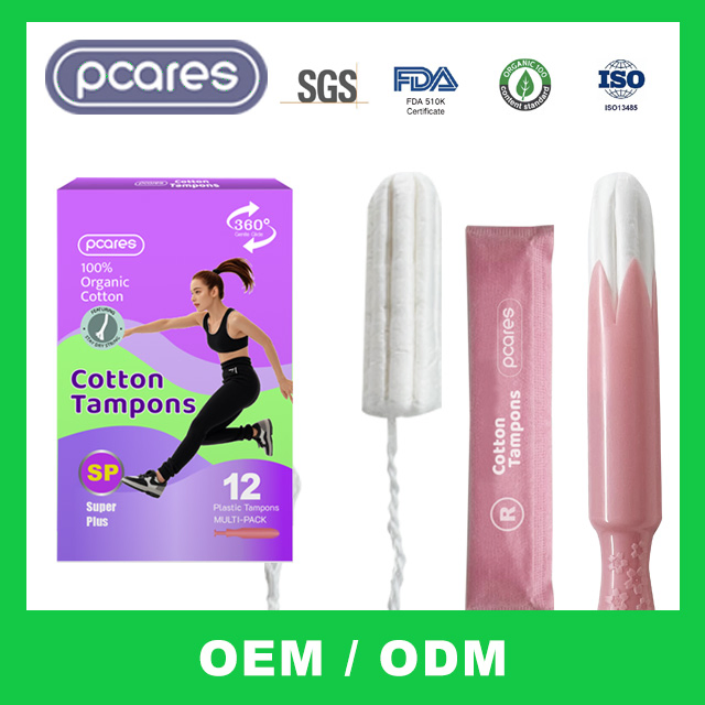 Tiempo para mí Tampones de algodón orgánico en lata de cáñamo para mujeres Venta al por mayor de tampones orgánicos