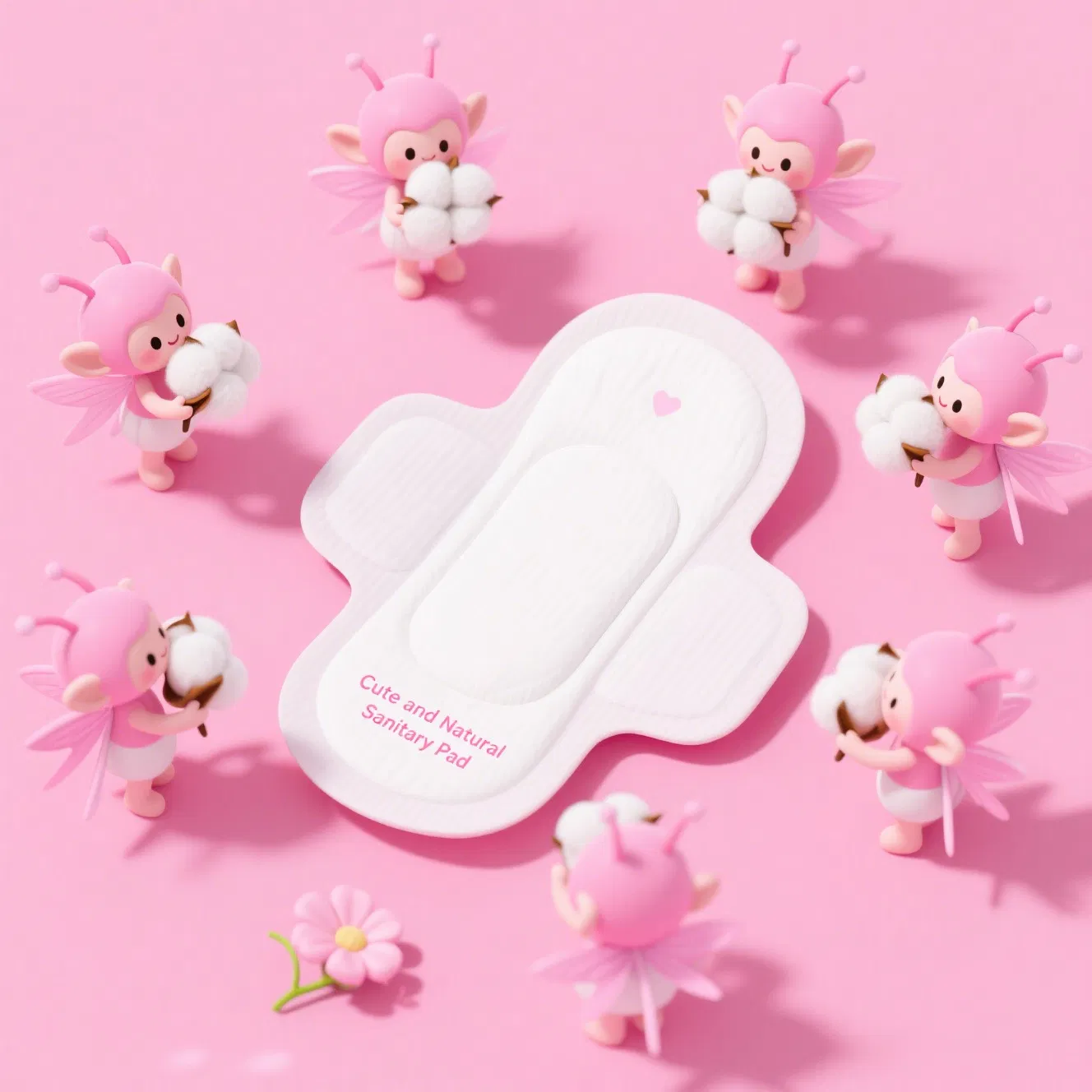 Venta Caliente Toallas Sanitarias Desechables Aniónicas Flushables de Algodón para Mujeres Toallas Sanitarias para la Menstruación Fábrica de Quanzhou Fujian, China