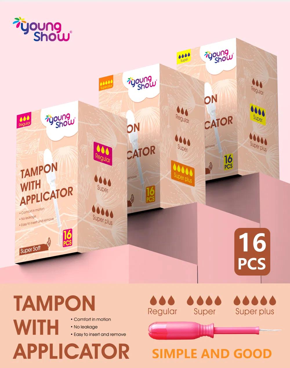 Super Bulk Tampons Biodegradables de Algodón Orgánico con Aplicador