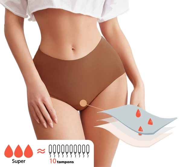 Ropa interior menstrual para hombres con cintura media, cuatro capas, anti-fugas, ropa interior segura para el período de mujeres