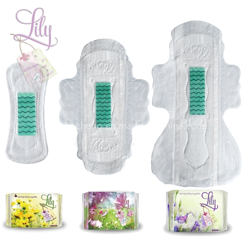Higiene Femenina OEM Toalla Sanitaria Orgánica Aniónica de Algodón Biodegradable Toalla Sanitaria/ Compresas Sanitarias
