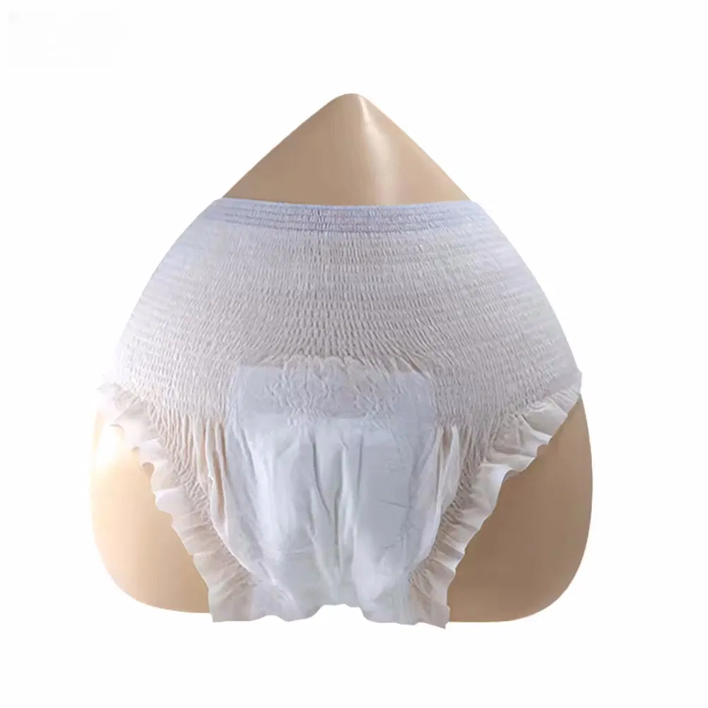 Pantalones de mujer de diseño de cintura alta súper suaves, compresas sanitarias, ropa interior desechable para la noche, fabricación en China, algodón